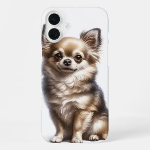 FUNDA PARA iPhone 16 PLUS PEQUEÑO PERRO CHIHUAHUA CACHORRO PARDUSCO DE PELO