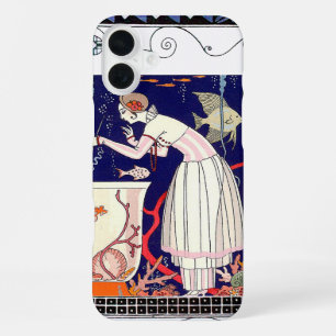 FUNDA PARA iPhone 16 PLUS PEQUEÑO PEZ IMPACTANTE, BELLEZA DE MODA ART DÉCO