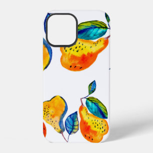 Funda Para iPhone 12 Peras pintadas a mano con acuarela en borde contin