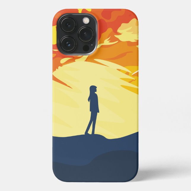 Funda Para iPhone Perdido en el resplandor del atardecer 🌅 (Reverso )
