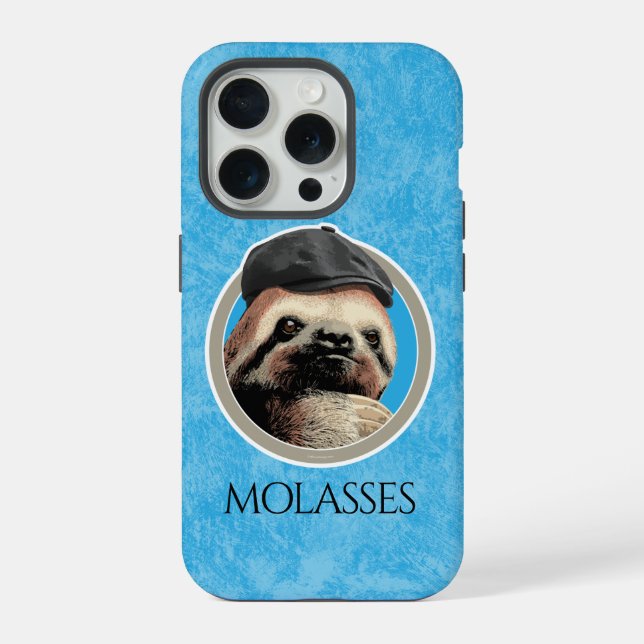 Funda Para iPhone Perezoso (con sombrero Baker Boy) (Reverso )