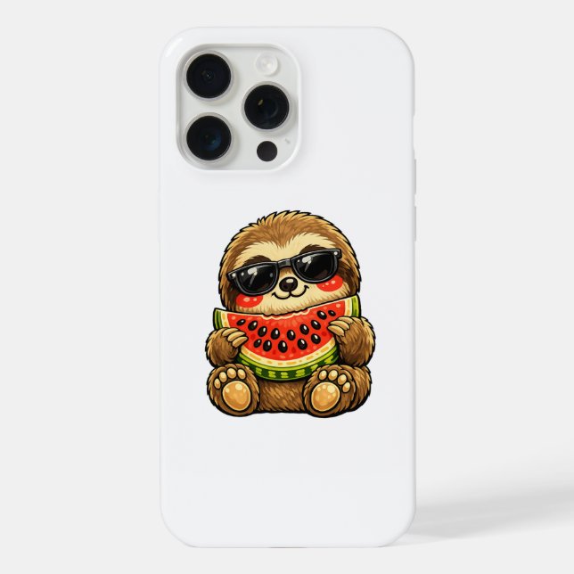 Funda Para iPhone Perezoso lindo con sandía (Reverso )