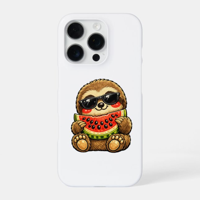 Funda Para iPhone Perezoso lindo con sandía (Reverso)