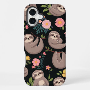 Funda Para iPhone 16 Plus Perezosos Soñolientos y Sueños Florales