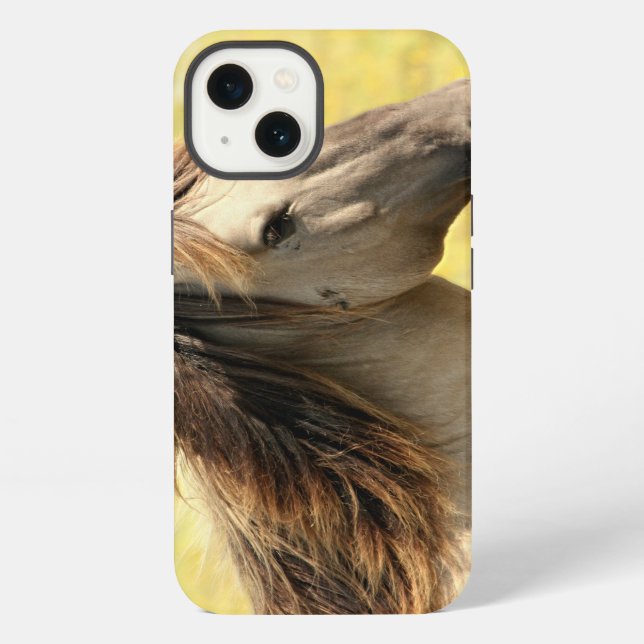 Funda Para iPhone Perfil de caballo beige (Reverso )