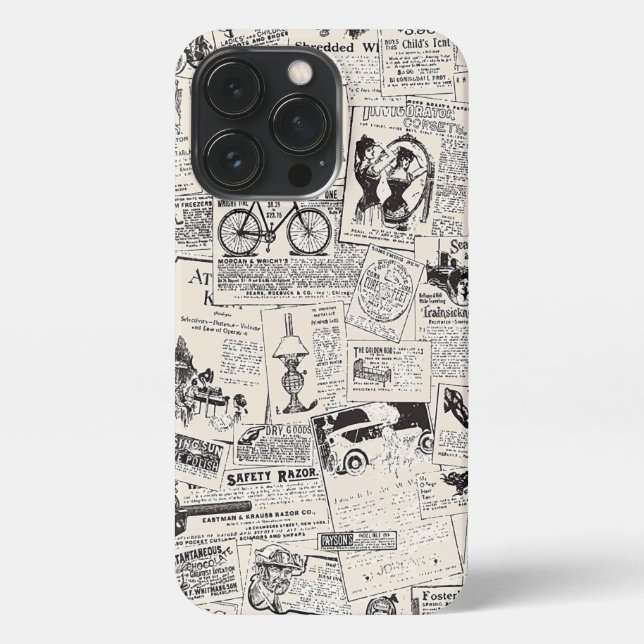 Funda Para iPhone Periódico vintage  (Reverso)