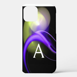 Funda Para iPhone 12 PERLA ALIENA MONOGRAMA Púrpura Verde Abstracto 