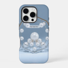 Funda Para iPhone 16 Pro Perla Cromada Geométrica Helada