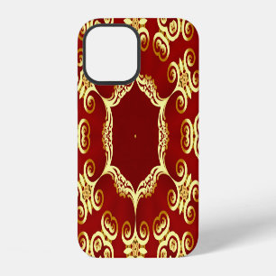 Funda Para iPhone 12 Perla de oro: ilustracion decorativo de marco.