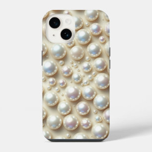 Funda Para iPhone 14 Perlas Blancas Pristinas Elegantes Dispersas Estét