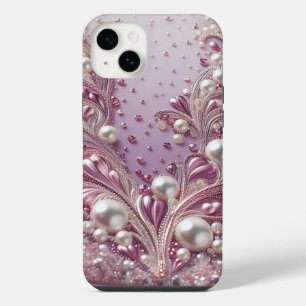Funda Para iPhone 14 Plus Perlas moradas elegantes modernas para el Día de S