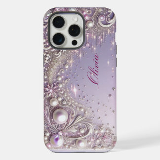 Perlas moradas modernas elegantes y lindas para el