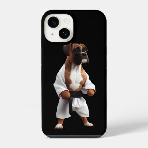 Funda Para iPhone 14 Perro Boxer Juega Karate, Perro Boxer Jugador de K