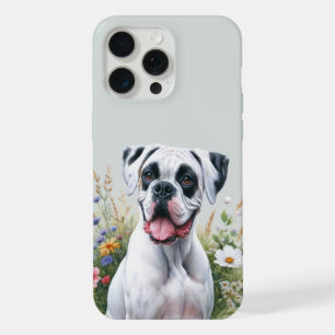Perro Boxer y Flores Silvestres