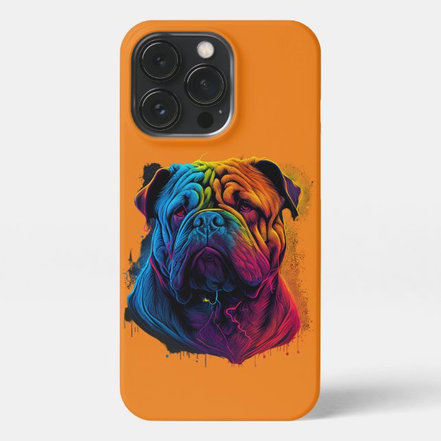 Funda Para iPhone Perro chino Shar Pei brillante y brillante, Shar-P (Reverso)