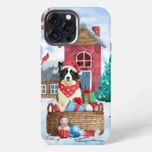 Funda Para iPhone 13 Pro Max Perro collie fronterizo en casa de perros de Navid