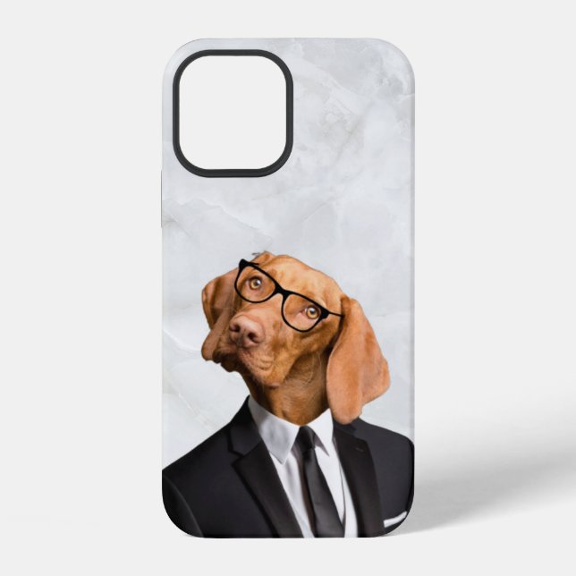Funda Para iPhone Perro con traje (Reverso )