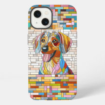 Perro Dachshund - mosaico doxie-colorido