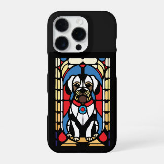 Funda Para iPhone 16 Pro perro de cachorro de vidrio manchado