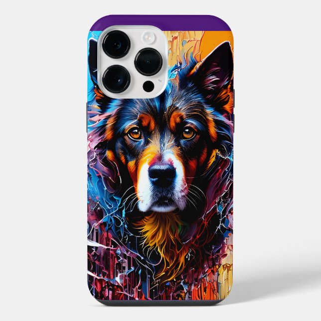 Funda Para iPhone Perro de color de salpicadura abstracto (Reverso )