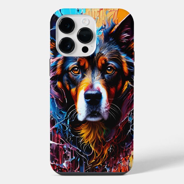 Funda Para iPhone Perro de color de salpicadura abstracto (Reverso )