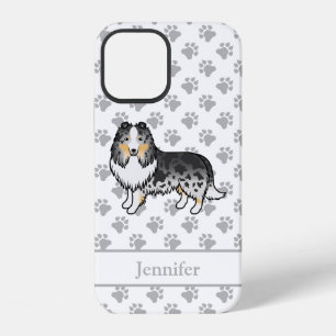 Funda Para iPhone 12 Perro de dibujos animados Blue Merle Shetland Shee