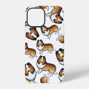 Funda Para iPhone 12 Perro de dibujos animados de raza Shetland Sheepdo