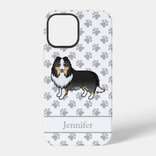 Funda Para iPhone 12 Perro de dibujos animados Shetland Sheepdog tricol