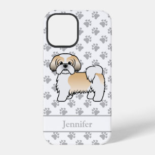 Funda Para iPhone 12 Pro Perro De Dibujos Animados Shih Tzu De Oro Y Blanco