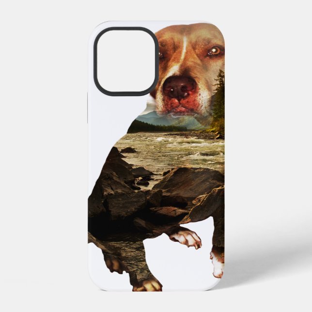 Funda Para iPhone perro de doble exposición (Reverso )