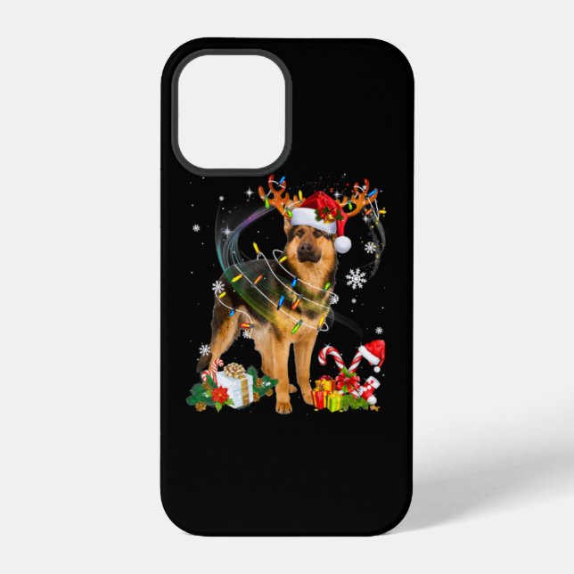 Funda Para iPhone Perro de Navidades de Shepherd (Reverso )