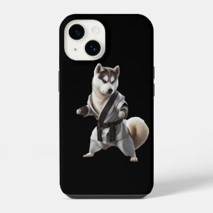 Funda Para iPhone 14 Perro Husky Practica Karate, Campeón de Karate Per