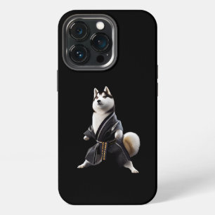 Funda Para iPhone 13 Pro Perro Husky Sabe Karate, Jugador de Karate Perro H