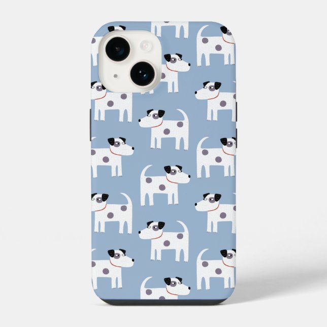 Funda Para iPhone Perro Jack Russell Terrier Azul (Reverso )
