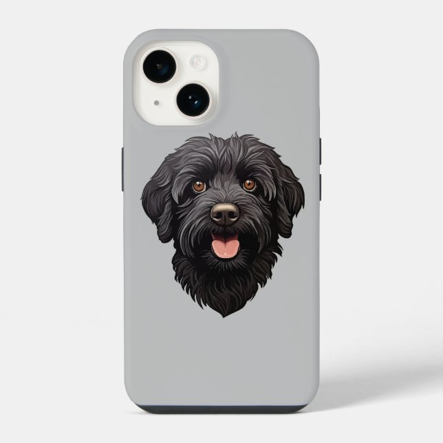 Funda Para iPhone Perro Labradoodle Negro (Reverso )