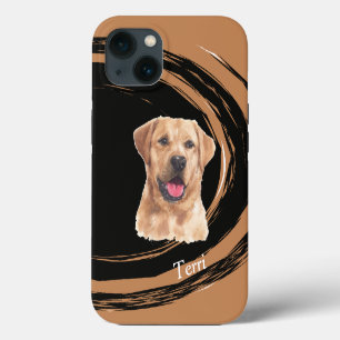 Perro Labrador Retriever Amarillo Torbellino Abstr