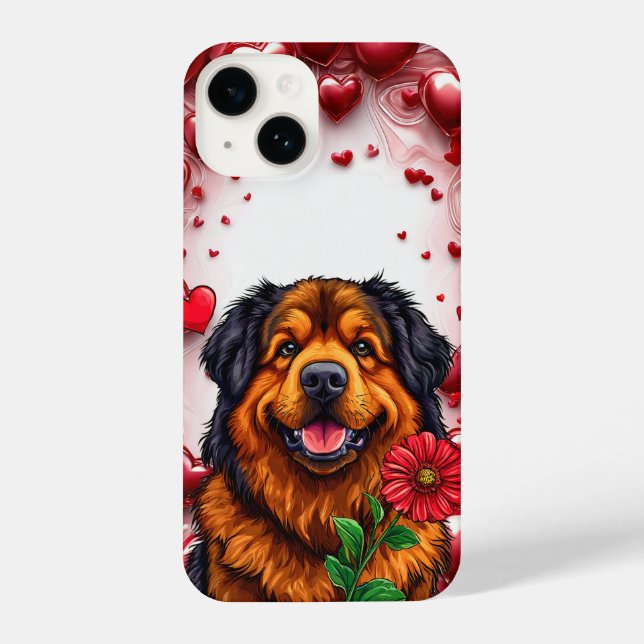 Funda Para iPhone Perro mono del día de San Valentín (Reverso )