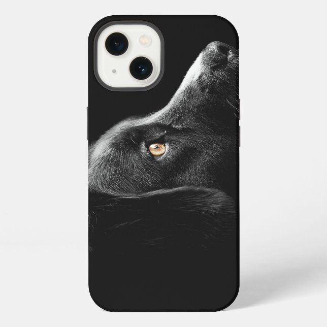 Funda Para iPhone Perro Negro Vigilando (Reverso )