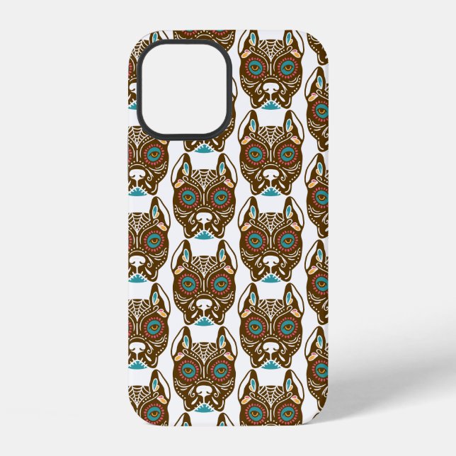 Funda Para iPhone Perro Pit Bull Cráneo de Azúcar (Reverso )