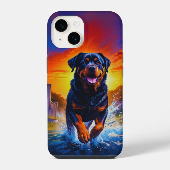 Funda Para iPhone Perro Rottweiler Rottie (Reverso )