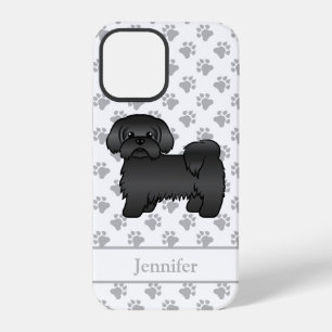 Funda Para iPhone 12 Pro Perro Shih Tzu negro de dibujos animados lindo & n