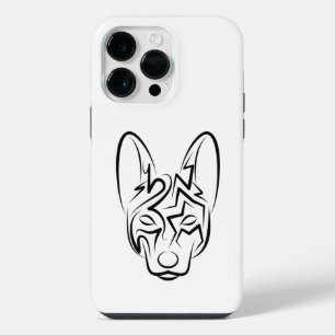 Funda Para iPhone 14 Pro Max Perro tribal blanco y negro