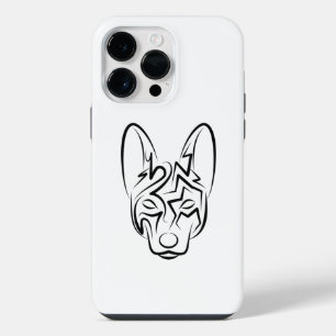 Funda Para iPhone 14 Pro Max Perro Tribal Blanco y Negro