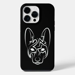 Funda Para iPhone 14 Pro Max Perro tribal blanco y negro