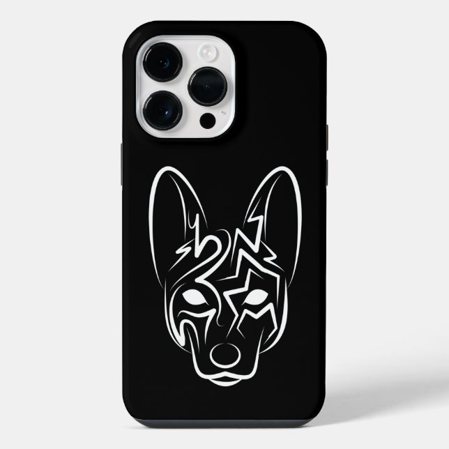 Funda Para iPhone Perro tribal blanco y negro (Reverso )