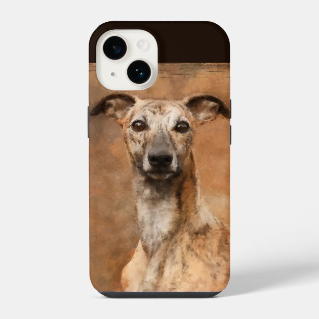 Funda Para iPhone Perro Whippet atigrado (Reverso )