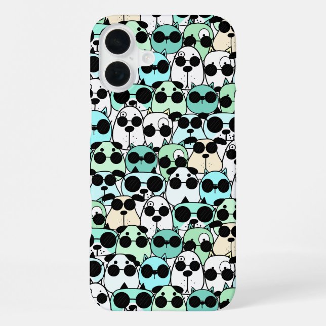 Funda Para iPhone Perros con Gafas de Sol (Reverso )