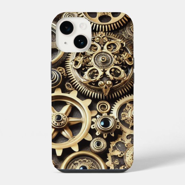 Funda Para iPhone Perros y engranajes de Steampunk (Reverso )