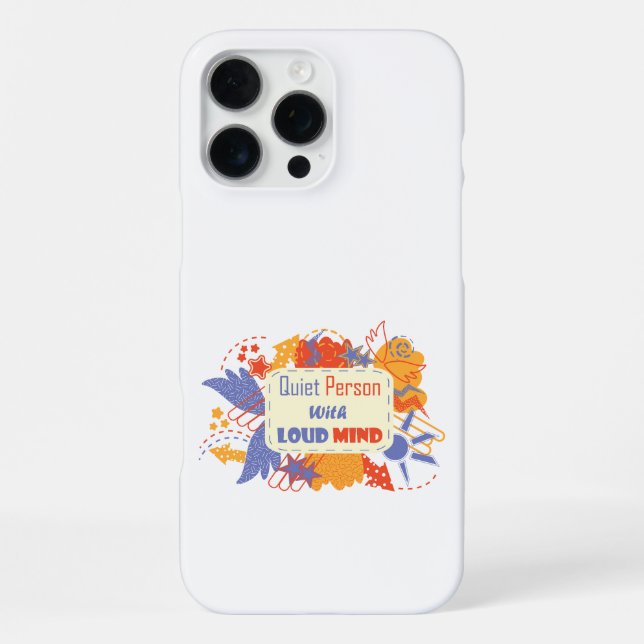 Funda Para iPhone Persona Silenciosa Con Mente Fuerte azul amarillo (Reverso )