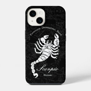 Funda Para iPhone 14 Personalidad de Astrología Zodiacal Escorpio Negro